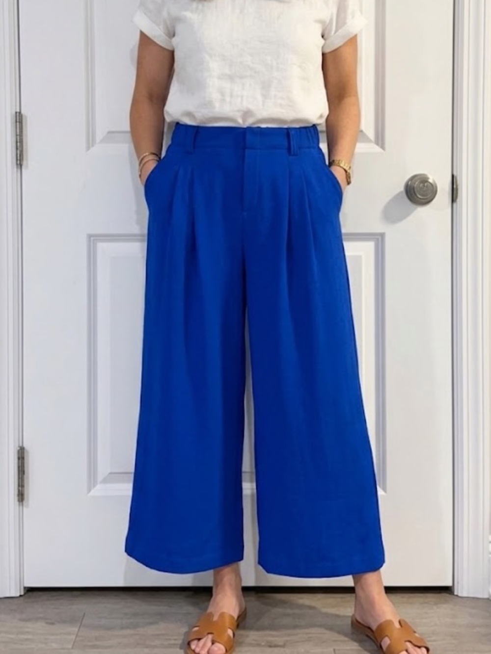 Halara Wide-Leg Cropped Pants in Cobalt Blue